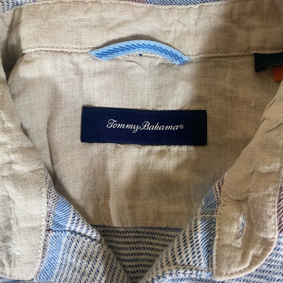 Tommy Bahama Mens Long Sleeve Button Up Shirt sz M Soft Cotton Flannel Striped - Picture 6 of 7